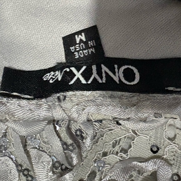 Vintage Onyx Nite Silver Sheath Bateau Neck Sleeveless Cocktail Top - Picture 5 of 7